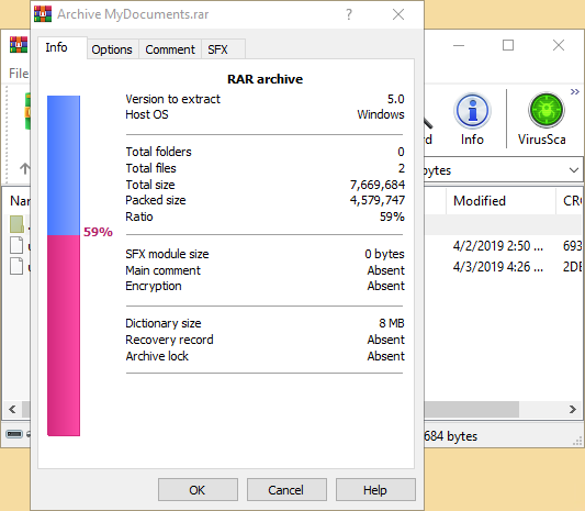 Archive Info about Compression Status